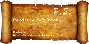 Parditka Sándor névjegykártya